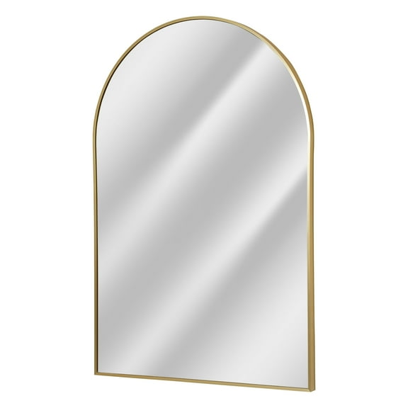Head West Arch Shaped Thin Metal Frame Modern Wall Vanity Accent Mirror - 24" x 36"