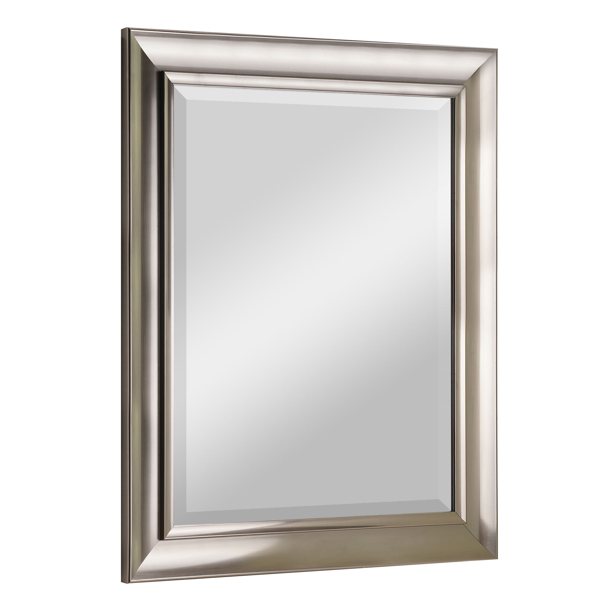 Head West Brushed Nickel Framed Wall Mirror 35" x 29"