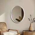 thumbnail image 1 of Head West Brushed Nickel Stainless Steel Oval Framed Beveled Accent Wall Vanity Mirror - 23 x 29, 1 of 10