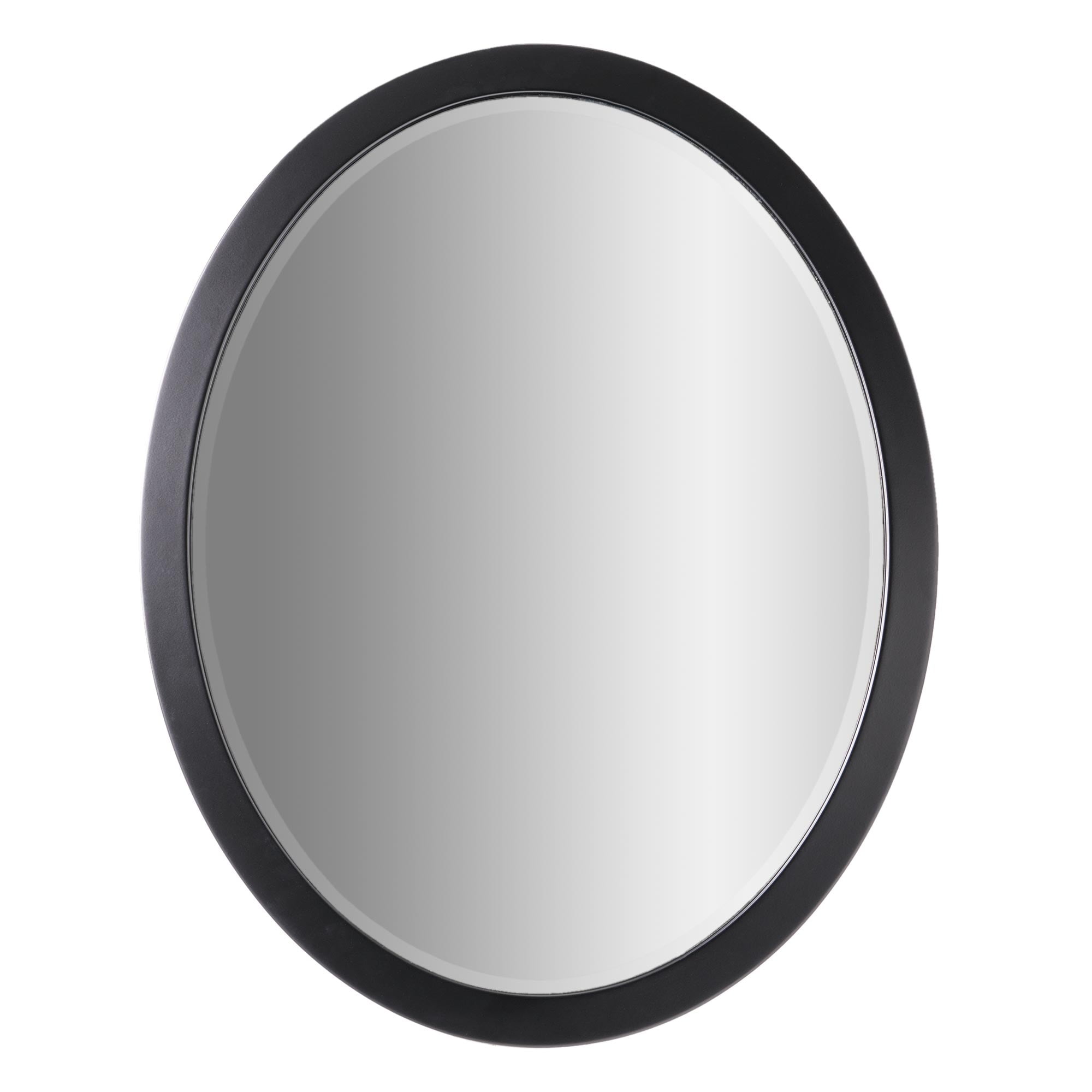 Classic Black Oval Wood Framed Vanity Mirror, 23" x 29"