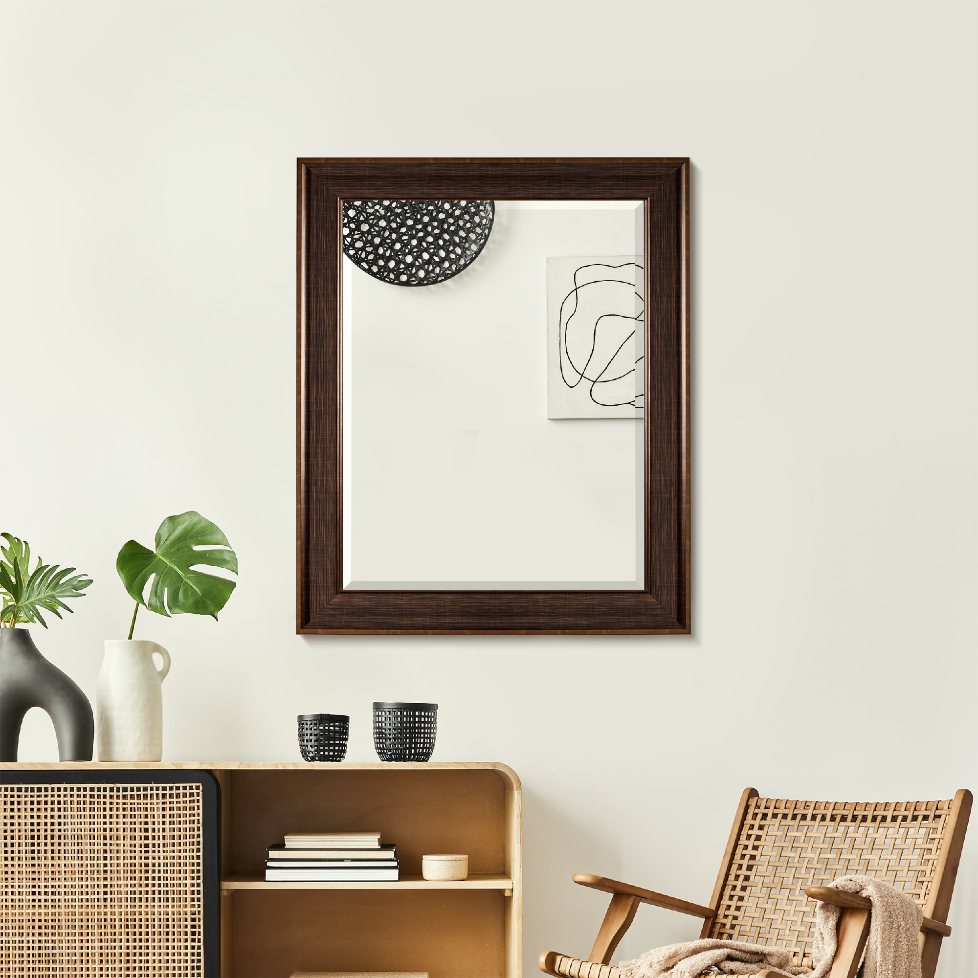 Elegant Bronze Beveled Bathroom Vanity Mirror 27.5" x 33.5"