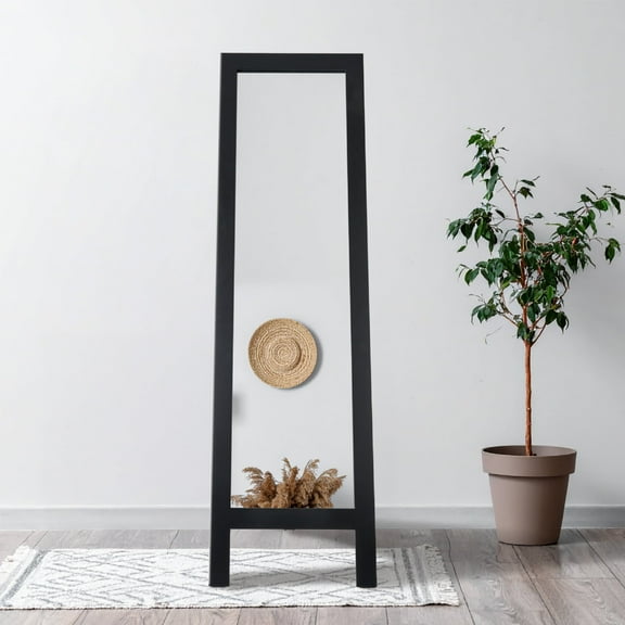 Head West Wood Full Length Mirror with Stand - Full Body Mirror for Bedroom and Dressing Room - Elegant Black Free Standing Dresser Easel Mirror - 18" x 64"