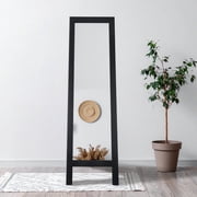 Head West Wood Full Length Mirror with Stand - Full Body Mirror for Bedroom and Dressing Room - Elegant Black Free Standing Dresser Easel Mirror - 18" x 64"