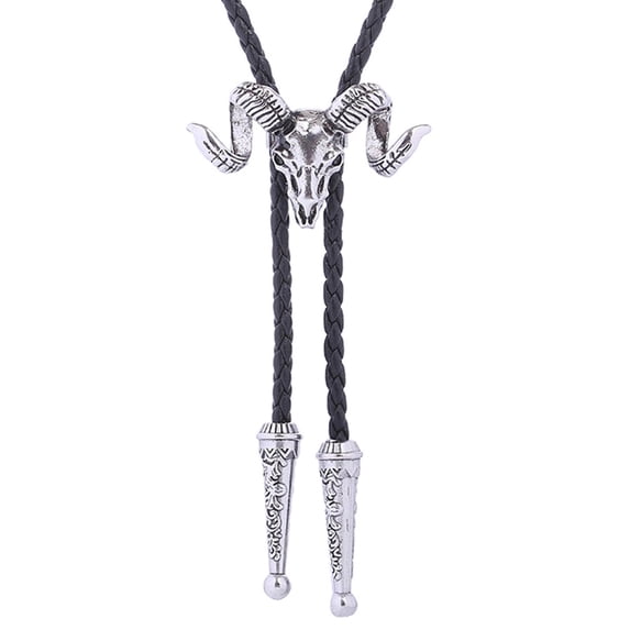 Head Western Bolo Tie Necktie Cowboy Retro Style Rodeo Pendant Necklace