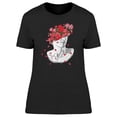 thumbnail image 1 of Head With Red Roses T-Shirt Women -Image by Shutterstock, Female 3X-Large, 1 of 2