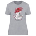 thumbnail image 1 of Head With Red Roses T-Shirt Women -Image by Shutterstock, Female Medium, 1 of 2