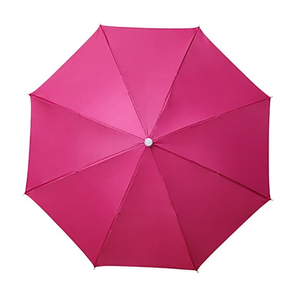 Head Worn Umbrella Hat Hands-Free Outdoor Sun Rain Protection UPF 40+ 27in Polyester Foldable Lightweight for Fishing Gardening Golf Hiking Camping