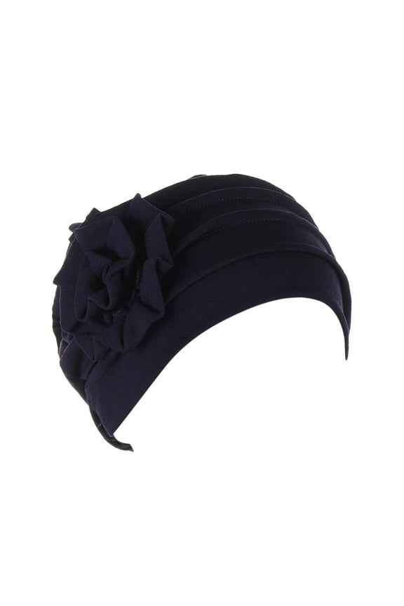 Head Wraps for Women, Audhol Ethnic Bohemian Floral Hair Cover Wrap Turban Headwear Turban Cap for Women Cancer Head Hat Cap Head Wraps for Black Women Navy One Size