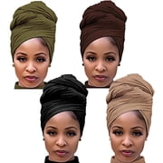 Head Wraps for Black Women Stretch Head Scarf Long African Hair Wraps Turban Headwraps Jersey Headbands