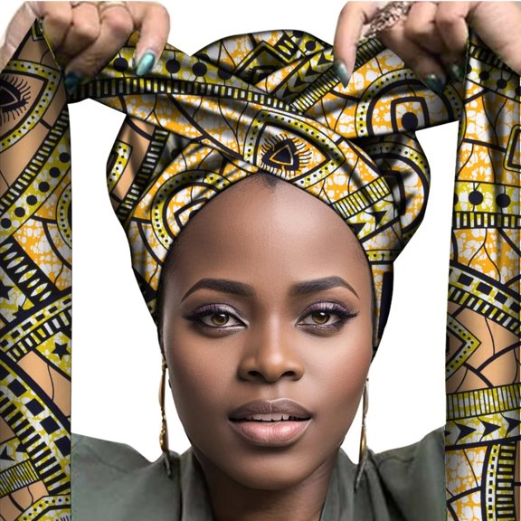 Head Wraps for Women African Hair Scarf Long Breathable Turban Tie Headwraps WYB636