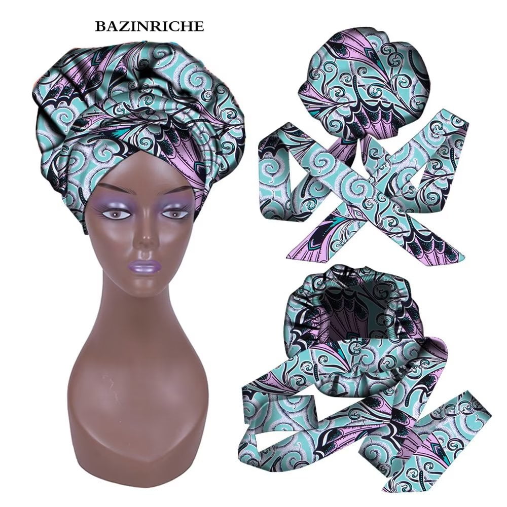 Head Wraps for Women African Hair Scarf Long Breathable Turban Tie