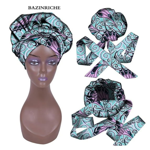 Head Wraps for Women African Hair Scarf Long Breathable Turban Tie Headwraps WYB636