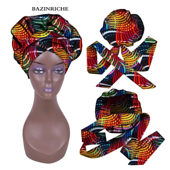 Head Wraps for Women African Hair Scarf Long Breathable Turban Tie Headwraps WYB636