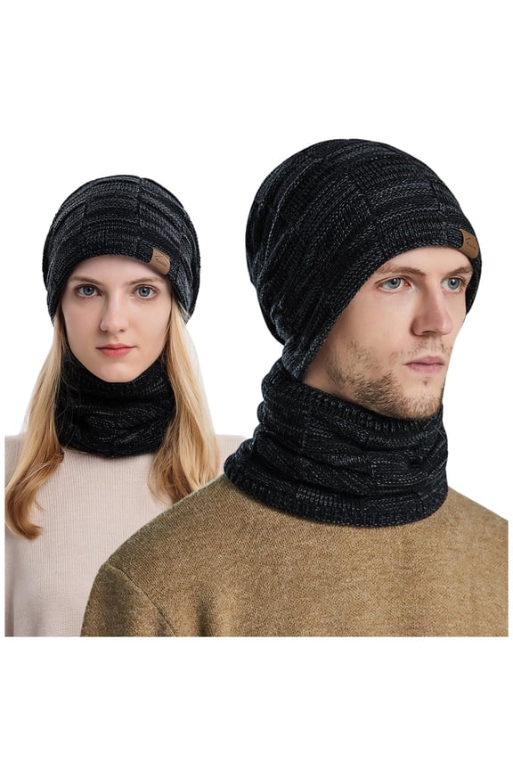 Head Wraps for Women Beanie Hat Coif Knitted Hats Warm Windproof Hood Adult Knit Scarf Hats Mens Winter Caps