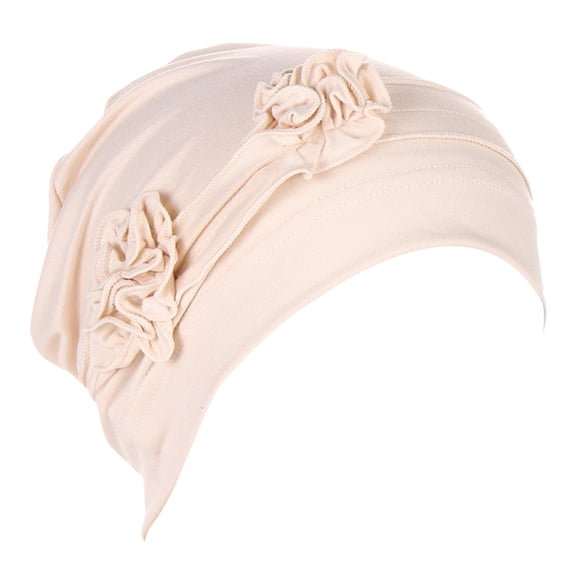 Head Wraps for Women, Floral Bohemian Pleated Turban Hair Cover