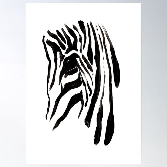 Head Zebra. Poster Wall Art, Modern Wall Decor For Living Room Bedroom, 8x12 UNFRAMED