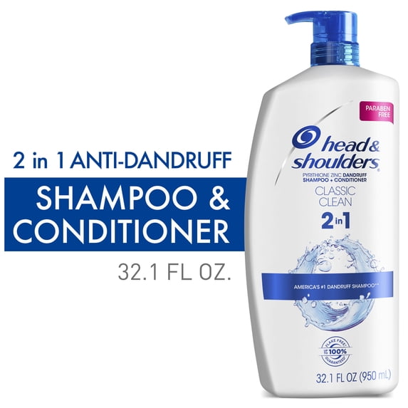 Head and Shoulders 2 in 1 Shampoo Conditioner, Classic Clean, 32.1 fl oz