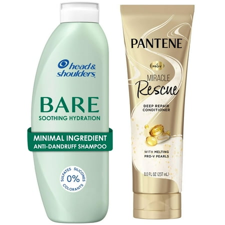 Head and Shoulders BARE Soothing Hydration Dandruff Shampoo & Pantene Pro-V Miracle Rescue Deep Repair Conditioner Set