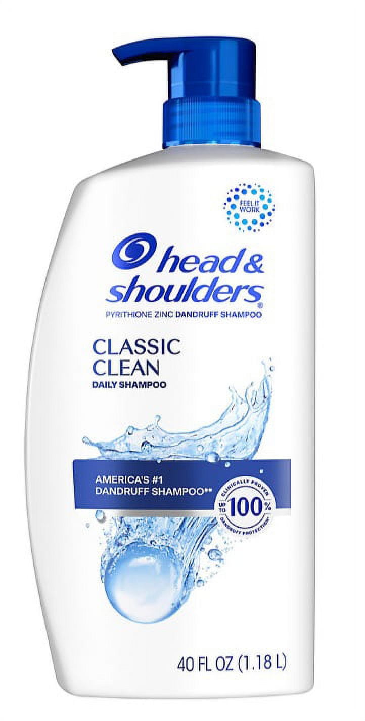 Head and Shoulders Dandruff Shampoo, Anti-Dandruff Treatment, Classic Clean for Daily Use, 40 oz.