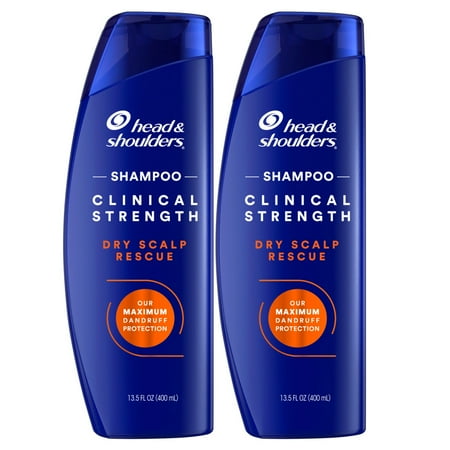 Head & Shoulders Clinical Strength Dry Scalp Rescue Shampoo 13.5 fl oz Twin Pack, for Stubborn Dandruff