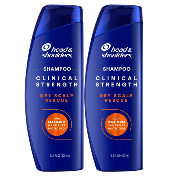 Head & Shoulders Clinical Strength Dry Scalp Rescue Shampoo 13.5 fl oz Twin Pack, for Stubborn Dandruff