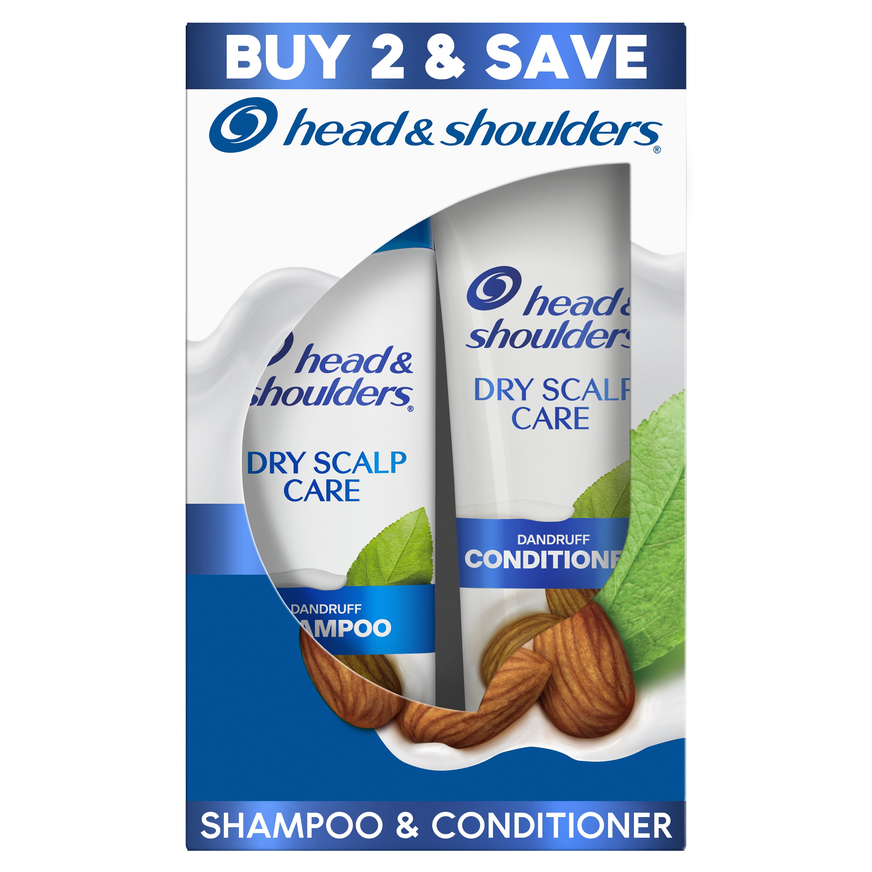 Head and Shoulders Dandruff Shampoo and Conditioner Dual Pack, Dry Scalp Care, 12.5oz and 10.9oz