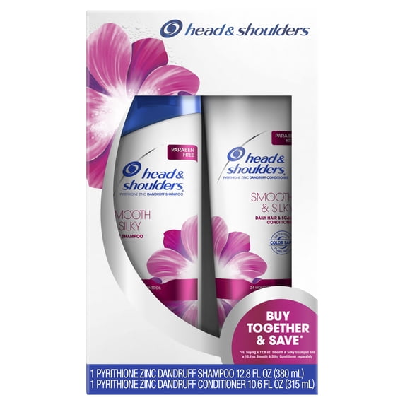 Head and Shoulders Shampoo Conditioner Set, Smooth Silky, 10.9-13.5 oz