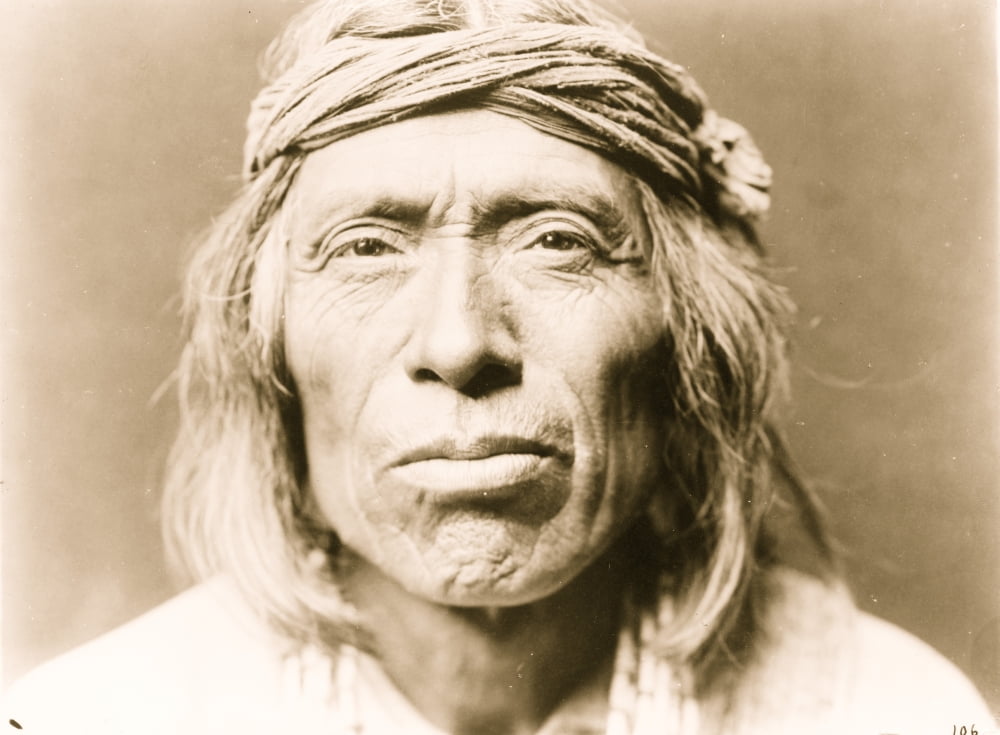 Headandshoulders portrait of Shiwawatiwa, a Zuni Indian, facing front