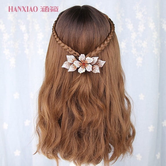 Head hairpin large spring clip horizontal clip rhinestone flowers Korea temperament top clip hair headdress ponytail clip
