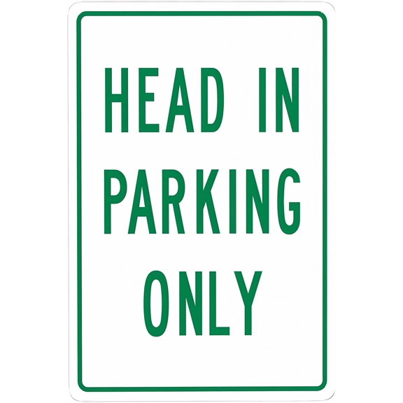 Head in Parking Only Tin Sign - 8"x12" Vintage Metal Warning Sign, Humorous Parking Decor for Home Farm Bar Coffee Shop Club Garage