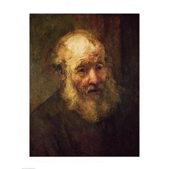 Head of An Old Man C.1650 Poster Print by Rembrandt Van Rijn - 24 x 36 in. - Large