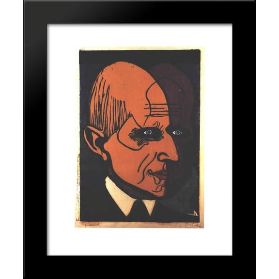 Head of Dr. Bauer 20x24 Framed Art Print by Ernst Ludwig Kirchner