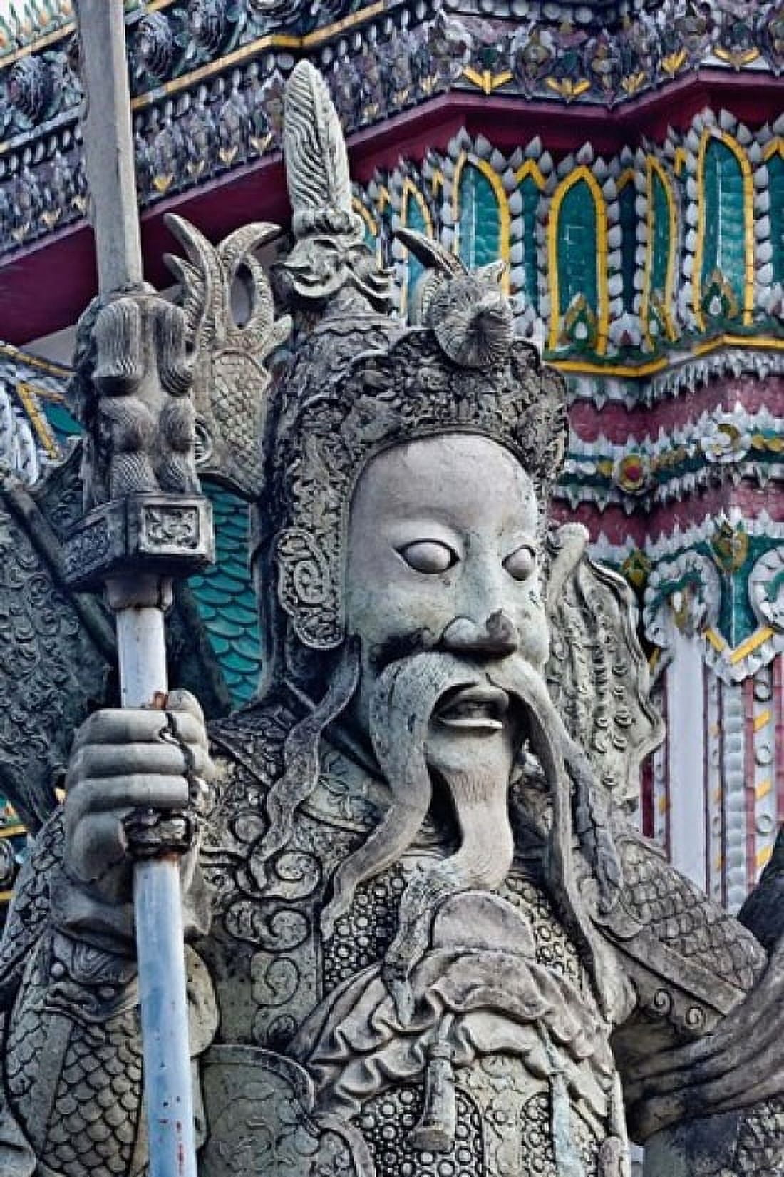 Head of Farang Guard Wat Pho Bangkok Thailand Canvas Art - Adam Jones DanitaDelimont (15 x 22)