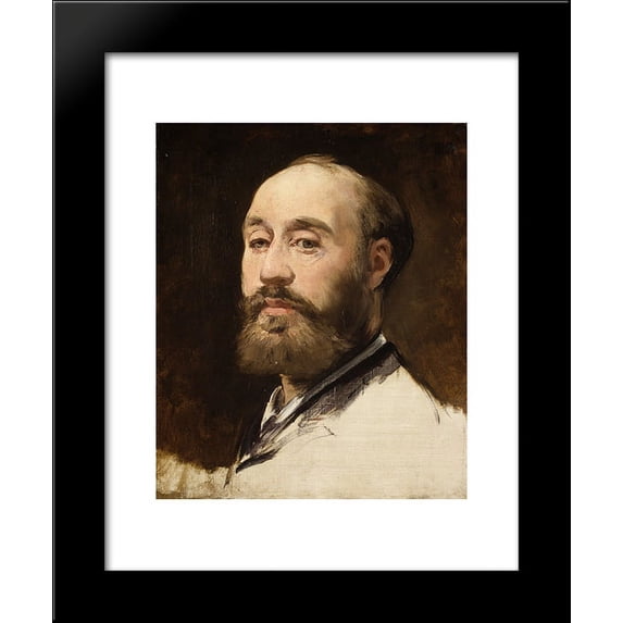 Head of Jean-Baptiste Faure 20x24 Framed Art Print by Manet, Edouard