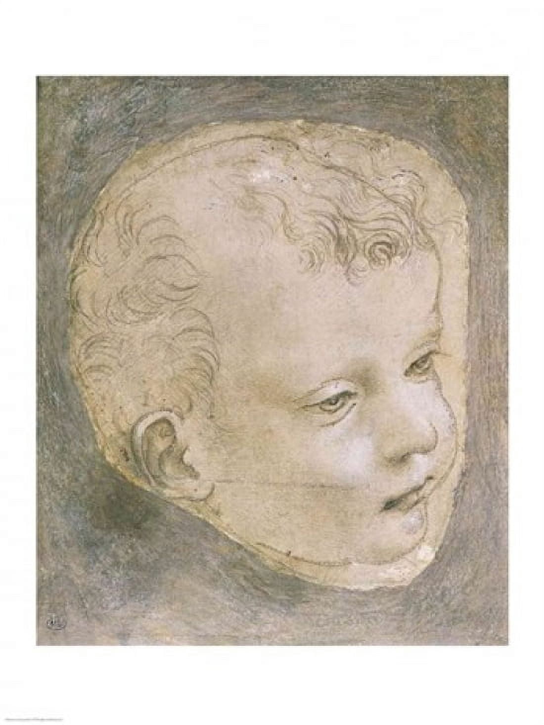 Head of a Child Canvas Art - Leonardo Da Vinci (18 x 24)