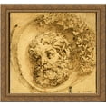 thumbnail image 1 of Head of a Faun in a Concave 20x20 Gold Ornate Wood Framed Canvas Art by Agostino Carracci, 1 of 2