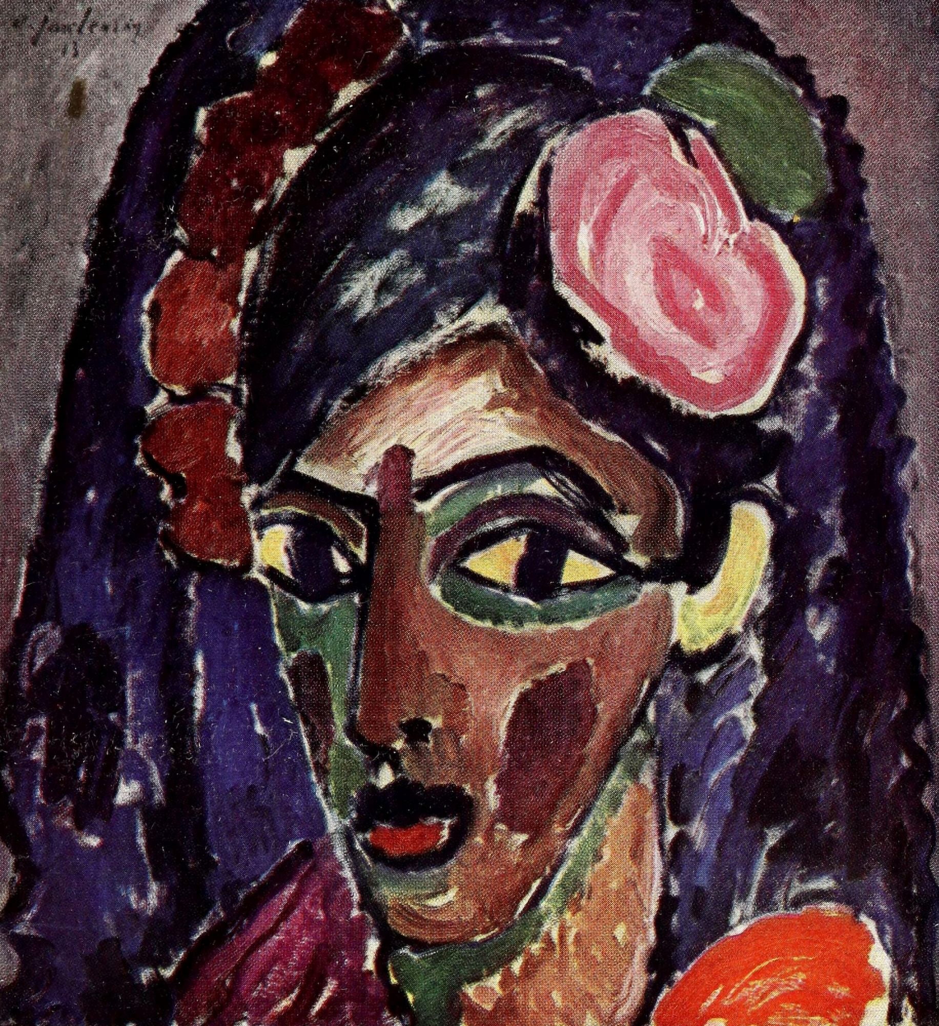 Head of a Girl Canvas Art - Alexey von Jawlensky (24 x 36)