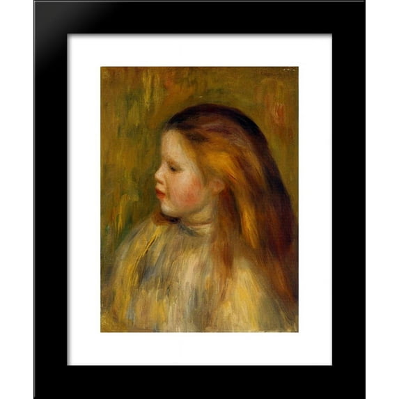 Head of a Little Girl in Profile 20x24 Framed Art Print by Renoir, Pierre Aug...