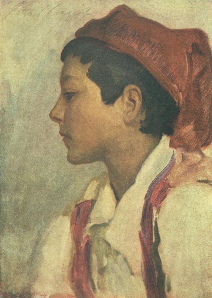 Head of a Neopolitan boy Canvas Art - J Singer Sargent (18 x 24)