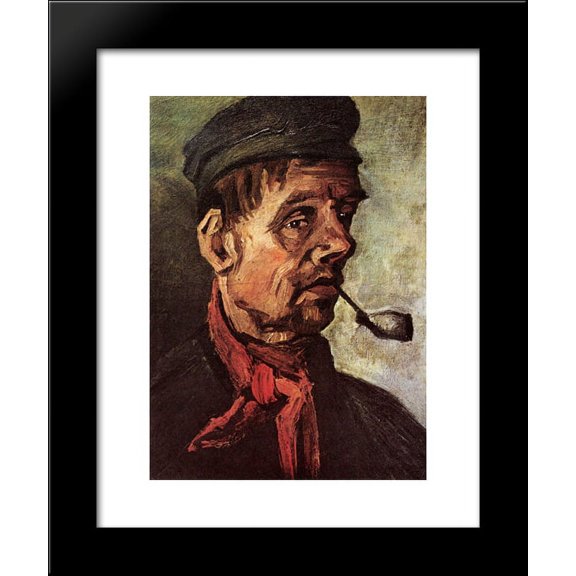 Head of a Peasant with a Pipe 20x24 Framed Art Print by Vincent van Gogh