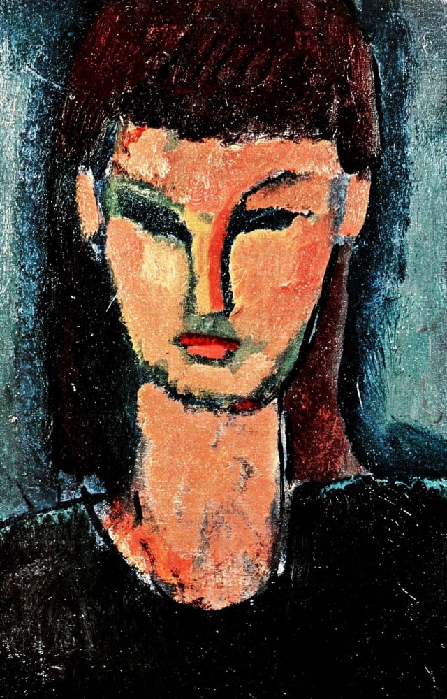Head of a Woman 1911 Canvas Art - Amedeo Modigliani (24 x 36)