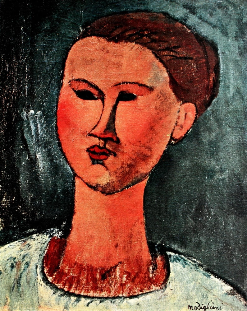 Head of a Woman 1912 Canvas Art - Amedeo Modigliani (18 x 24)