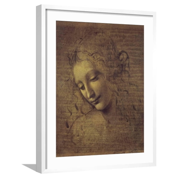 Art.com Head of a Woman (La Scapigliata), 1500s Giclee Print, White Frame Wall Art, 23" x 29"
