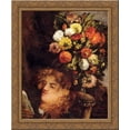 thumbnail image 1 of Head of a Woman with Flowers 24x20 Gold Ornate Wood Framed Canvas Art by Gustave Courbet, 1 of 2