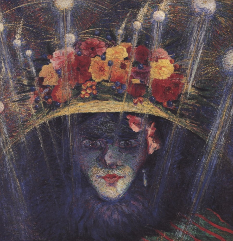 Head of a Woman with a Large Hat 1911 Canvas Art - Umberto Boccioni (18 x 24)