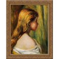 thumbnail image 1 of Head of a Young Girl 20x24 Gold Ornate Wood Framed Canvas Art by Renoir, Pierre Auguste, 1 of 2