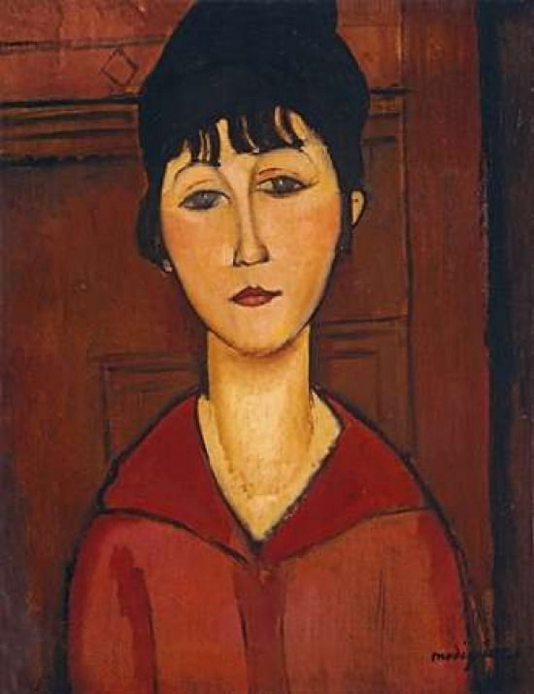 Head of a Young Girl Canvas Art - Amedeo Modigliani (22 x 28)