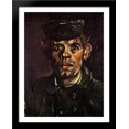 thumbnail image 1 of Head of a Young Peasant in a Peaked Cap 28x36 Large Black Wood Framed Print Art by Vincent van Gogh, 1 of 2