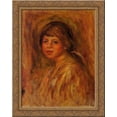 thumbnail image 1 of Head of a Young Woman 20x24 Gold Ornate Wood Framed Canvas Art by Renoir, Pierre Auguste, 1 of 2