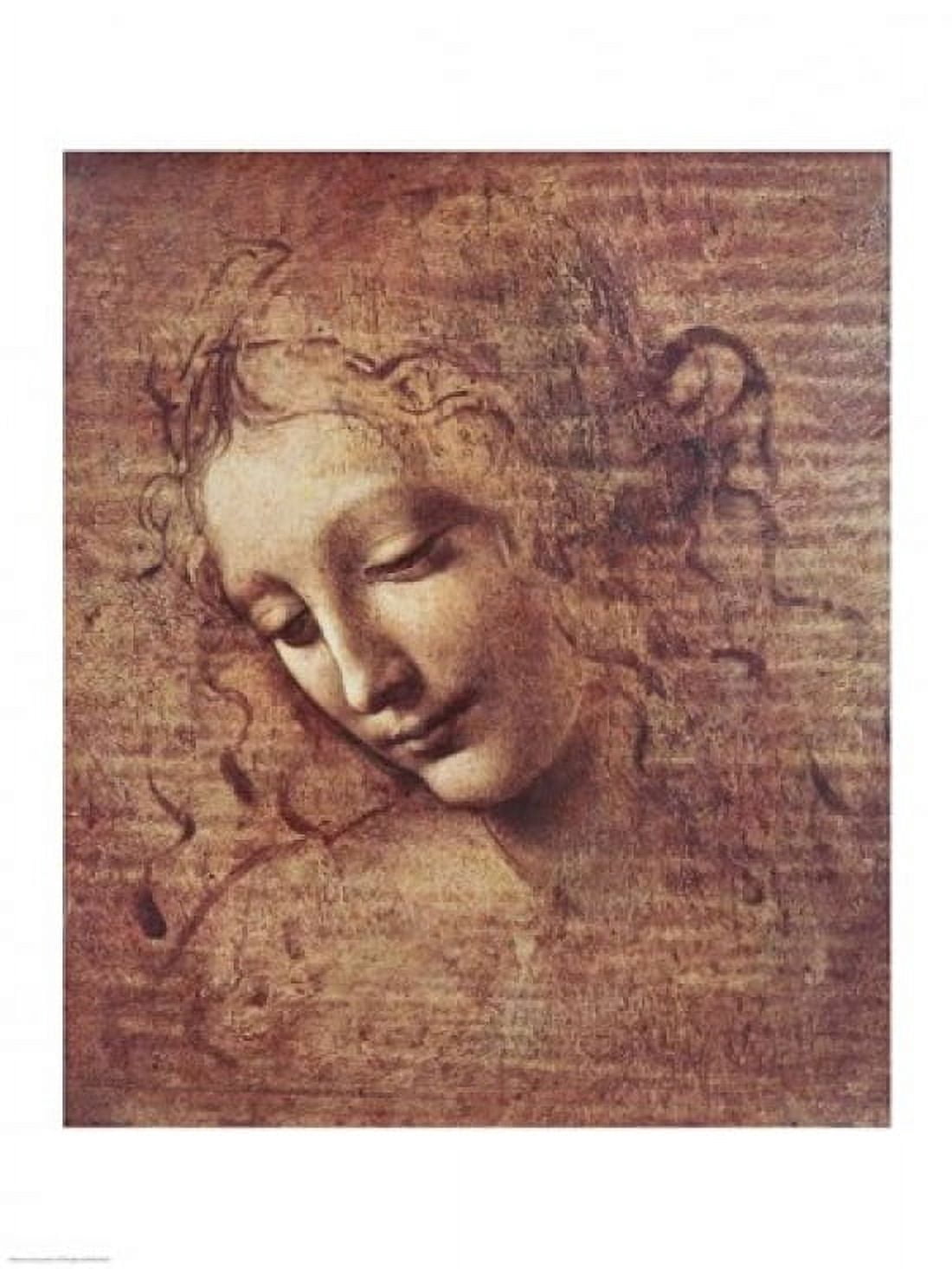Head of a Young Woman with Tousled Hair Canvas Art - Leonardo Da Vinci (18 x 24)